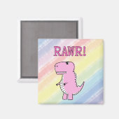 Niedlicher und wütend rosa Cartoon T-Rex Dinosauri Magnet (Vorderseite/Rückseite)