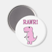 Niedlicher und wütend rosa Cartoon T-Rex Dinosauri Magnet (Vorderseite/Rückseite)
