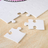 Niedlicher und wütend rosa Cartoon T-Rex Dinosauri Puzzle (Seite)