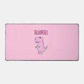 Niedlicher und wütend rosa Cartoon T-Rex Dinosauri Schreibtischunterlage (Vorderseite)