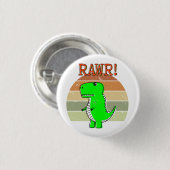 Niedlicher und wütender Cartoon T-Rex Dinosaur Sun Button (Vorne & Hinten)