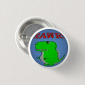 Niedlicher und wütender Cartoon T-Rex RAWR Button (Vorne & Hinten)