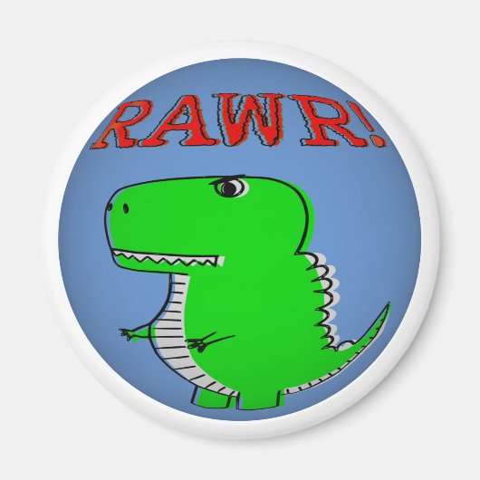 Niedlicher und wütender Cartoon T-Rex RAWR Magnet (Vorne)