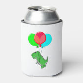 Niedlicher und wütender Dino mit Party-Balloons Dosenkühler (Kanne Vorderseite)