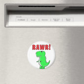Niedlicher und wütender grüner Cartoon T-Rex Dinos Magnet (In Situ (Geschirrspüler))