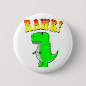 Niedlicher und wütender T-Rex RAWR Groovy Text Button (Vorderseite)