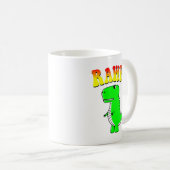 Niedlicher und wütender T-Rex RAWR Groovy Text Kaffeetasse (VorderseiteRechts)