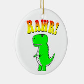 Niedlicher und wütender T-Rex RAWR Groovy Text Keramik Ornament (Rechts)