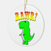 Niedlicher und wütender T-Rex RAWR Groovy Text Keramik Ornament (Links)