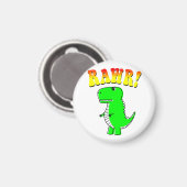 Niedlicher und wütender T-Rex RAWR Groovy Text Magnet (Vorderseite/Rückseite)