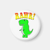 Niedlicher und wütender T-Rex RAWR Groovy Text Magnet (Vorne)