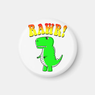 Niedlicher und wütender T-Rex RAWR Groovy Text Magnet