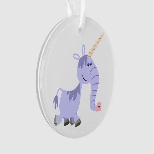 Niedlicher ungewöhnlicher Cartoon Einhorn Acrylsch Ornament (Vorderseite)