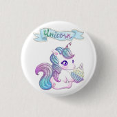 Niedlicher Unicorn Button (Vorderseite)