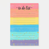 Niedlicher Unicorn färbt Anmerkungen Post-it Klebezettel (Vorderseite)