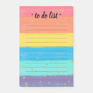 Niedlicher Unicorn färbt Anmerkungen Post-it Klebezettel