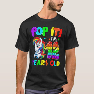 Niedlicher Unicorn Fidget Toys Pop Ich bin 12 Kind T-Shirt