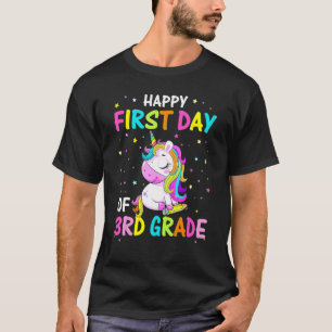 Niedlicher Unicorn-glücklicher erster Tag der 3. T-Shirt