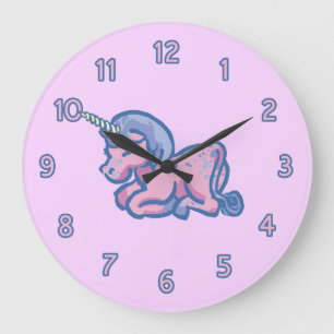Niedlicher Unicorn Große Wanduhr
