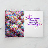 Niedlicher Unicorn Hund Farting Rainbows Tee Gebur Karte (Innenseite)