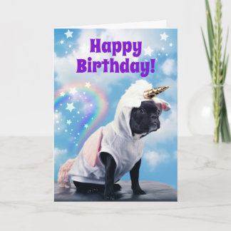 Niedlicher Unicorn Hund Farting Rainbows Teen Gebu Karte