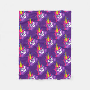 Niedlicher Unicorn kacken Emoji Fleecedecke