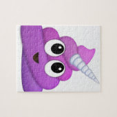 Niedlicher Unicorn kacken emoji Puzzle (Horizontal)