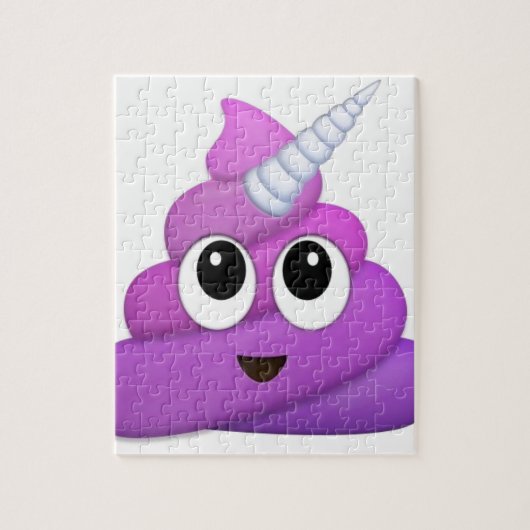 Niedlicher Unicorn kacken emoji Puzzle (Vertikal)