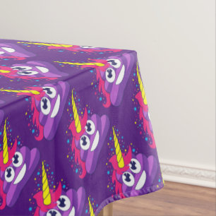 Niedlicher Unicorn kacken Emoji Tischdecke