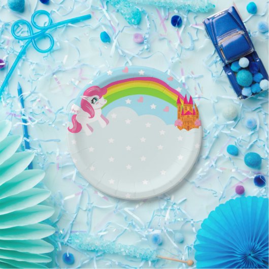 niedlicher Unicorn Papierplatte Pappteller (Party)