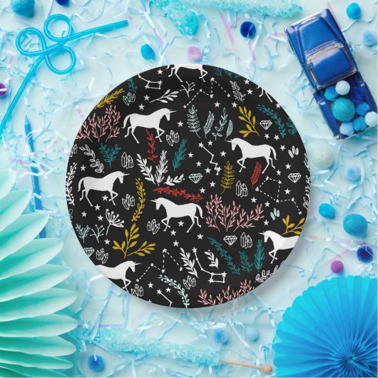Niedlicher Unicorn-Papierplatte Pappteller (Party)