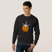 Niedlicher Unicorn Pumpkin Halloween Erntedank Fal Sweatshirt (Vorne ganz)