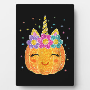 Niedlicher Unicorn Pumpkin Halloween Erntedank Fotoplatte