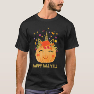 Niedlicher Unicorn Pumpkin Halloween Erntedank für T-Shirt