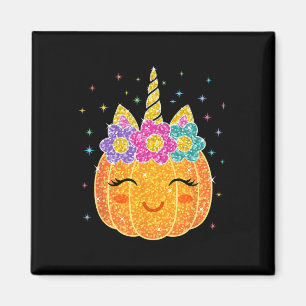 Niedlicher Unicorn Pumpkin Halloween Erntedank Magnet