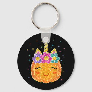 Niedlicher Unicorn Pumpkin Halloween Erntedank Schlüsselanhänger