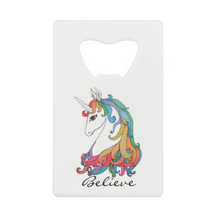Niedlicher Unicorn Regenbogen des Watercolor Geldbeutel Flaschenöffner