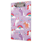 Niedlicher Unicorn-Regenbogen lila Klemmbrett (Links)