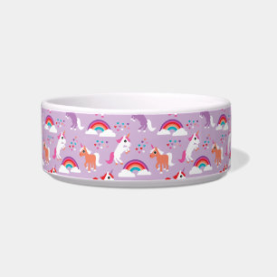 Niedlicher Unicorn-Regenbogen lila Napf