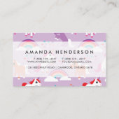 Niedlicher Unicorn-Regenbogen lila Visitenkarte (Rückseite)