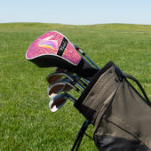 Niedlicher Unicorn Rosa Gold Glitzer Personalisier Golf Headcover (In SItu)