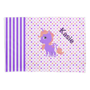 Niedlicher Unicorn-und Polka-Punkt-Kissen-Kasten Kissenbezug