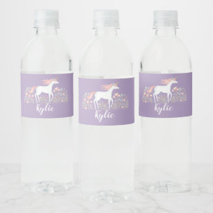 Niedlicher Unicorn Wasserflaschenetikett