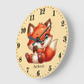 Niedlicher Unisex-Baby-Fuchs Große Wanduhr (Winkel)