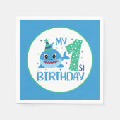 niedlicher Unisex-Babyhai Erstgeburt Serviette (Vorderseite)