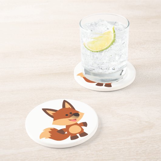 Niedlicher unschuldiger Cartoon Fox Untersetzer (Seite)