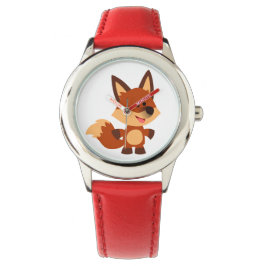 Niedlicher unschuldiger Cartoon Fox Watch Armbanduhr