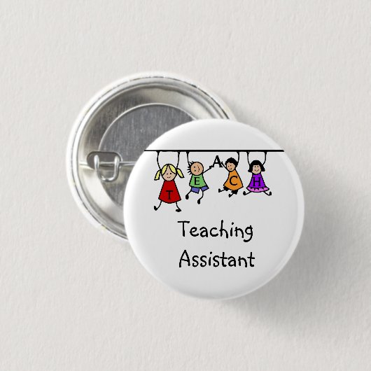 Niedlicher Unterrichtsassistent mit Cartoon für Ki Button (Vorne & Hinten)