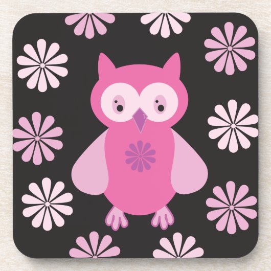 Niedlicher Untersetzer aus rosa Uhenkapier (Vorderseite)