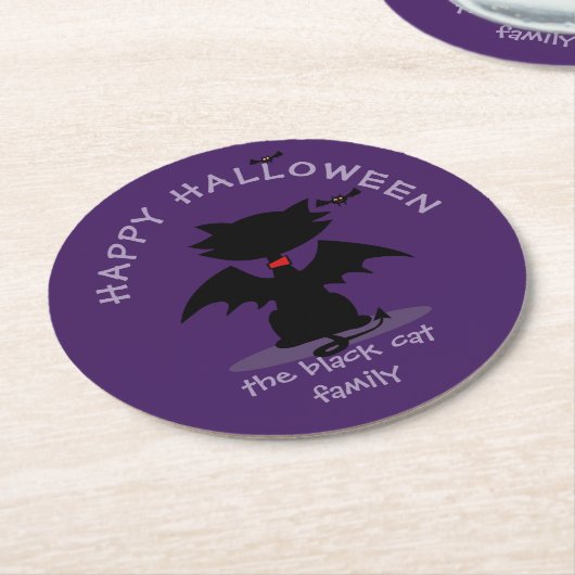 Niedlicher Untersetzer für das Black Cat Bat Party (Angewinkelt)